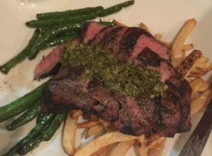 Grilled Flat Iron Steak over Fries